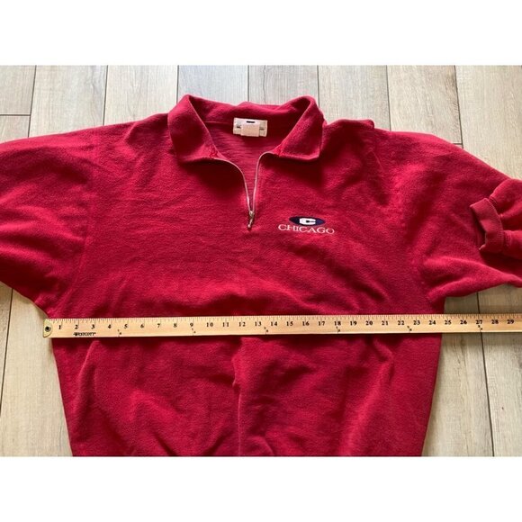 Vintage Muskoka North Varsity Chicago Destination Pullover Sweatshirt Large Red - Picture 2 of 6